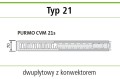 Grzejnik PURMO VM 21 500x2600 dolny ŚRODKOWY ANTRACYT