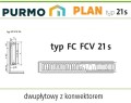 Grzejnik PURMO PLAN PŁASKI FCV21 300x400 V 21 DOLNY Prawy