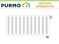 Grzejnik PURMO PLAN PŁASKI FCV33 400x2300 V 33 DOLNY Prawy