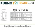 Grzejnik PURMO PLAN PŁASKI FC33 550x2000 C 33 BOCZNY
